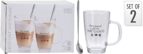 KÁVÉSPOHÁR ÜVEG P2 KANÁLLAL 'LATTE MACCHIATO'