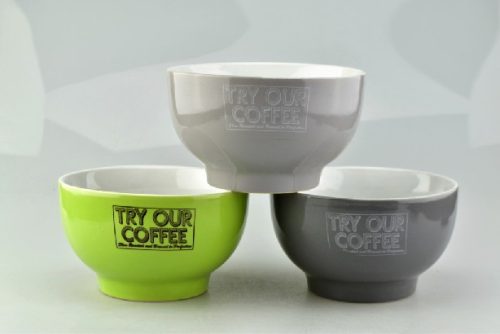 MÜZLISTÁL "TRY OUR COFFE" 3F. M:8CM ÁTM:13CM 530ML