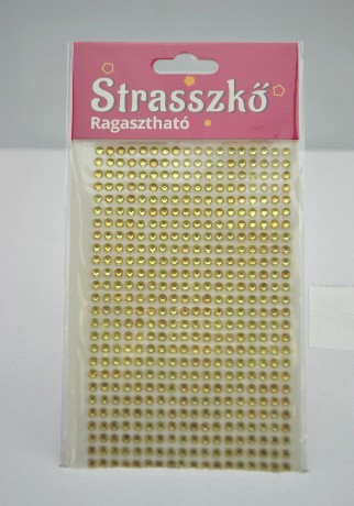 STRASSZKŐ RAGASZTHATÓ ÁTM:4 MM, 27X18 CM, 486 DB STRASSZ/LAP, 14, PEZSGŐ