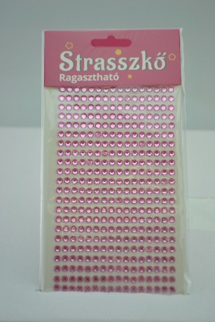 STRASSZKŐ RAGASZTHATÓ ÁTM: 5 MM, 22X16 CM, 352 DB STRASSZ/LAP, 3, FÁRADT RÓZSASZ