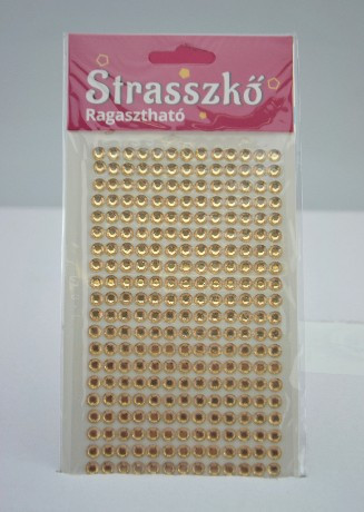 STRASSZKŐ RAGASZTHATÓ ÁTM: 6 MM, 13x20 CM, 260 DB STRASSZ/LAP, 14, PEZSGŐ