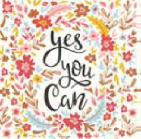 SZALVÉTA 3R - VIRÁGOS MOTIVÁCIÓS "YES YOU CAN" 33*33 CM