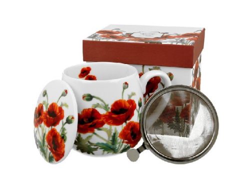 BÖGRE HORDÓ SZŰRŐS 430ML PORCELÁN CLASSIC POPPIES