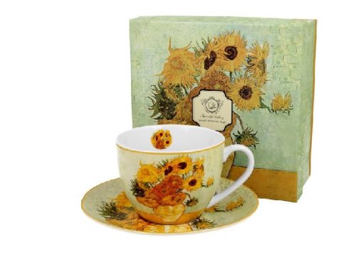 CSÉSZE+ALJ PORCELÁN 270ML V.V. GOGH SUNFLOWERS