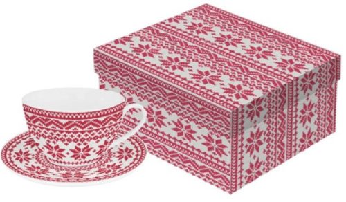 CSÉSZE + ALJ 2DB KARÁCSONYI 2X280 ML PORCELÁN SWEATER