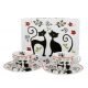 CSÉSZE+ALJ 2SZ. PORCELÁN 90ML ETNO CATS