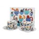 CSÉSZE+ALJ 2SZ. PORCELÁN 90ML "TEACUP CATS"