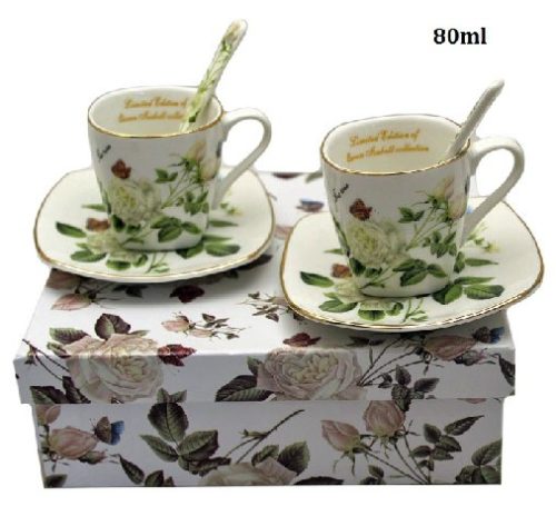 MOKKÁS KÉSZLET PORCELÁN 2 SZ.TEARÓZSA 90ML