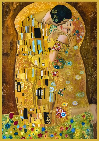 ASZTALTERÍTŐ PAMUT 140X240CM ˝KLIMT KISS˝