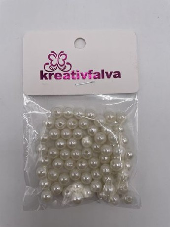 VIASZGYÖNGY 8MM GYÖNGYHÁZFEHÉR 18G (+-5%)