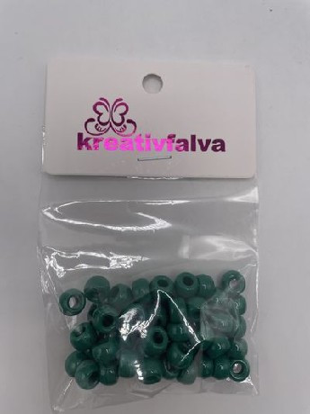 GYÖNGY MŰANYAG 8MM SÖTÉTZÖLD, LYUK: 3MM 15G (+-5%)