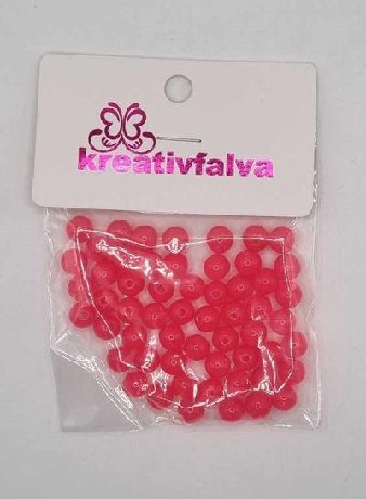 GYÖNGY MŰANYAG 8MM, PINK 18G (+-5%)