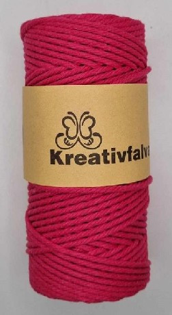 MAKRAMÉ FONAL 3MM-ES DUPLAÁGÚ, 50% PAMUT 50% POLIÉSZTER, 250G/80M, MAGENTA