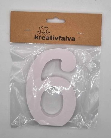 FA SZÁM FEHÉR 10CM, "6"