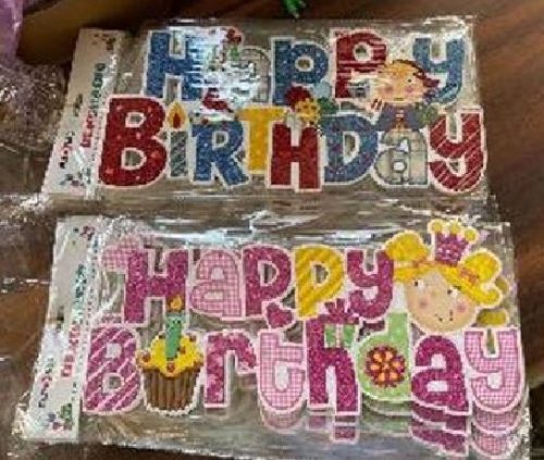 HAPPY BIRTHDAY BANNER  42CM 2F. SZÍN