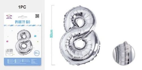 LUFI SZÁMOS "8" EZÜST 80CM