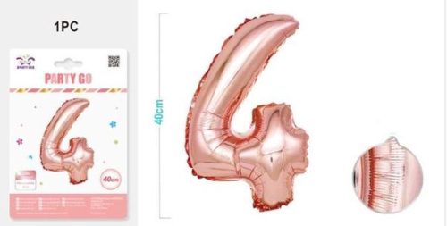 LUFI SZÁMOS "4" M:40CM ROSEGOLD