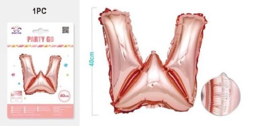 LUFI BETŰS "W" RÓZSA ARANY 40CM