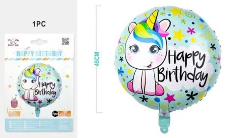 LUFI KEREK UNIKORNIS "HAPPY BIRTHDAY TO YOU" FELIRAT M:45CM