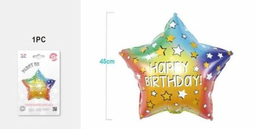 LUFI "HAPPY BIRTHDAY" FELÍRAT CSILLAG FORMA 45CM