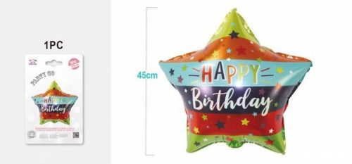 LUFI "HAPPY BIRTHDAY" FELÍRAT CSILLAG FORMA 45 CM