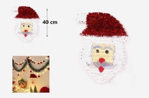 KARÁCSONYI DÍSZ FÜGGŐ MIKULÁSFEJ 40CM