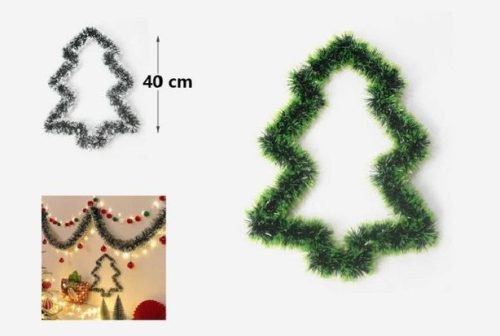 KARÁCSONYI DÍSZ FÜGGŐ ÜREGES KARÁCSONYFA 40CM