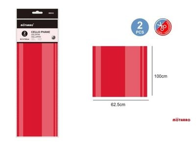 CELOFÁN 62,5X100CM 2DB-OS PIROS