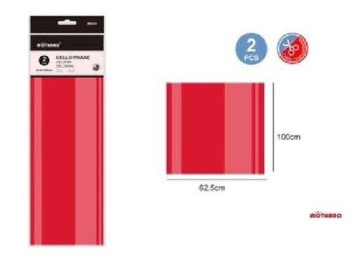 CELOFÁN 62,5X100CM 2DB-OS PIROS
