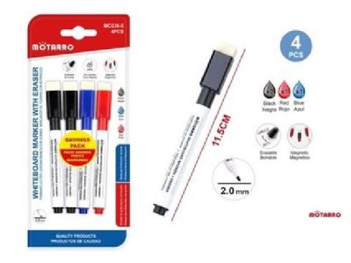 TÁBLAFILC TÖRÖLHETŐ VÉGGEL 4DB-OS 2MM, 11,5CM 2 FEKETE/1 KÉK/ 1 PIROS