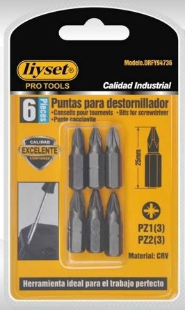 CSAVARBEHAJTÓ BIT FEJ 6DB-OS PZ1 2,5CM ( 3DB ) PZ2 2,5CM (3DB)