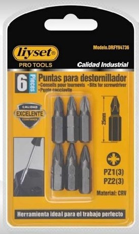 CSAVARBEHAJTÓ BIT FEJ 6DB-OS PZ1 2,5CM ( 3DB ) PZ2 2,5CM (3DB)