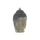 BUDDHA FEJ POLIREZIN 16X15X25CM SZÜRKE