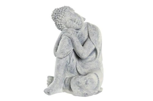 BUDDHA POLIREZIN 18X14X23CM SZÜRKE