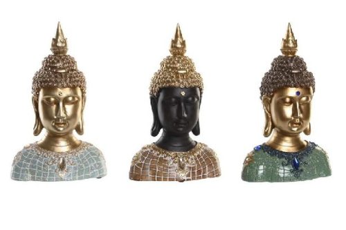 BUDDHA FEJ POLIREZIN 16X10X26CM 3F.