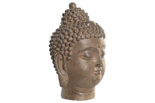 BUDDHA FEJ POLIREZIN 15X16X25,5CM BARNA