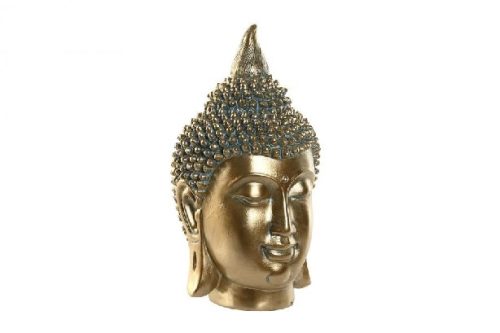 BUDDHA FEJ POLIREZIN 16X15,5X28CM ARANY